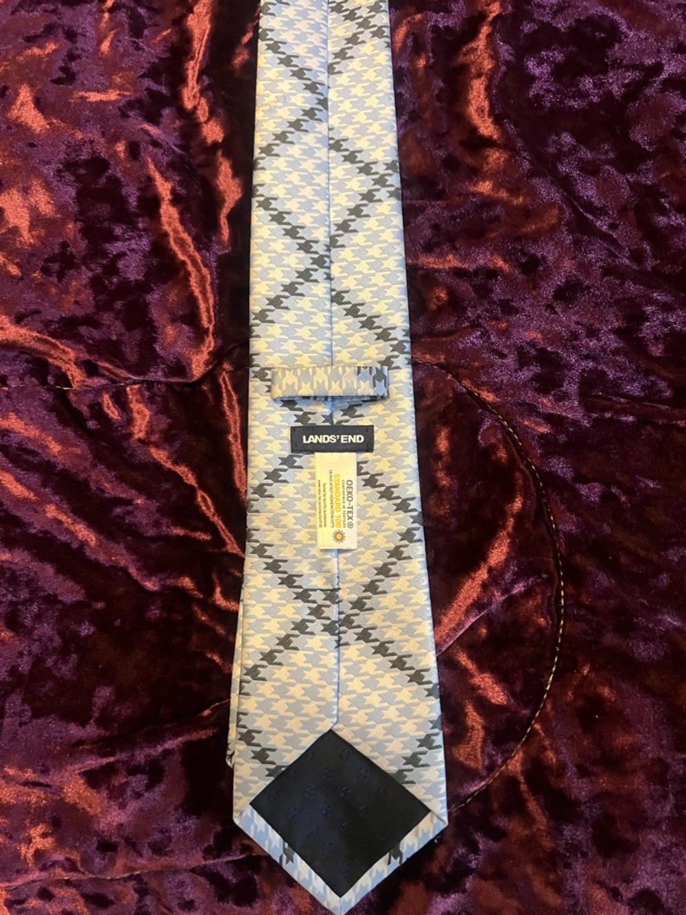 Chase Lands’ End Light Blue Geometric Silk Tie